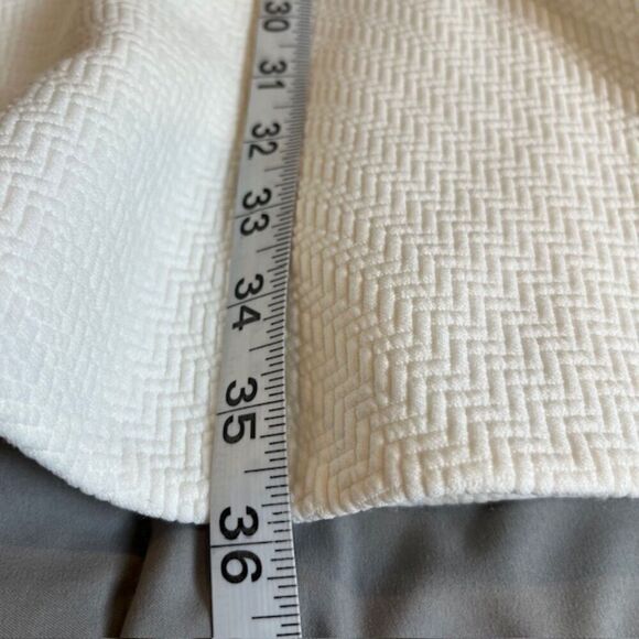 Rebecca Taylor Stretch Texture Scalloped Scoop Neck Dress White Tiered Size 2 - Picture 13 of 14